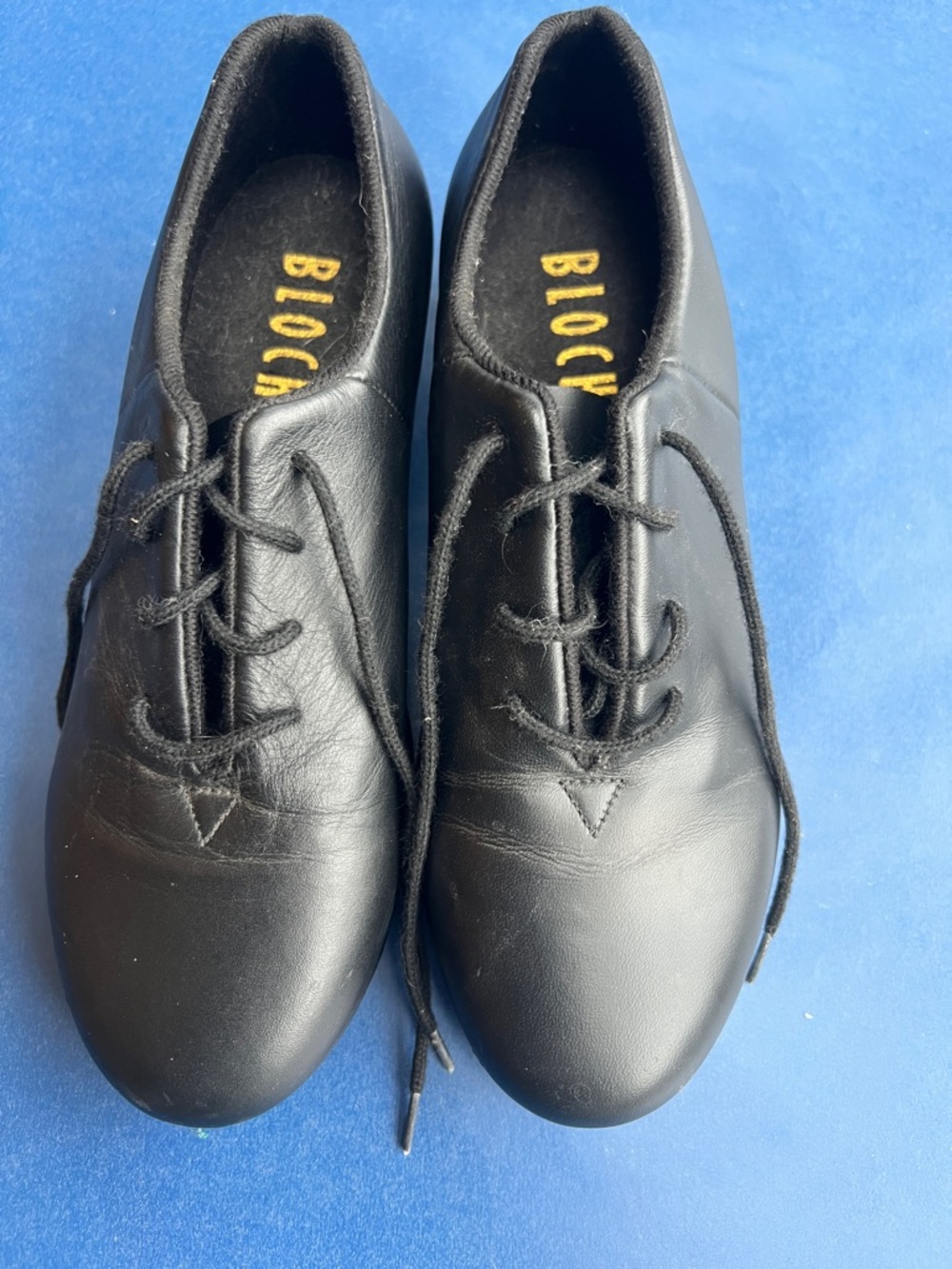 Bloch Black Leather Lace-Up Tap Shoes Oxford Dance Shoes EUC